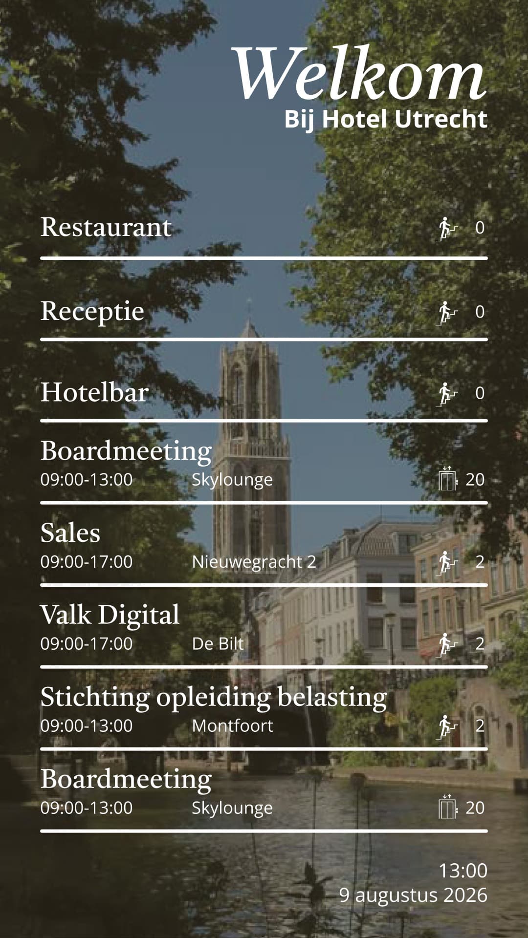 Van der Valk Utrecht wayfinding interface
